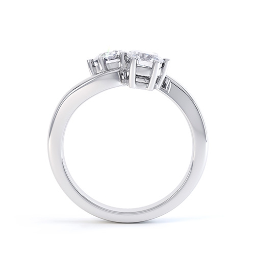 Celeste 2 Stone Engagement Ring Side View 