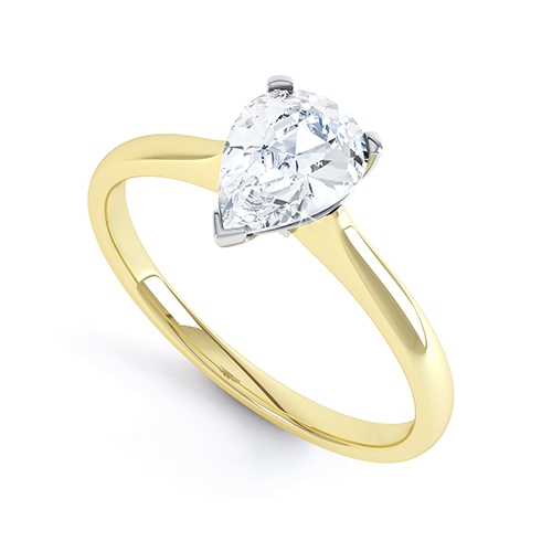 Mila Yellow Gold Pear Shaped Diamond Ring