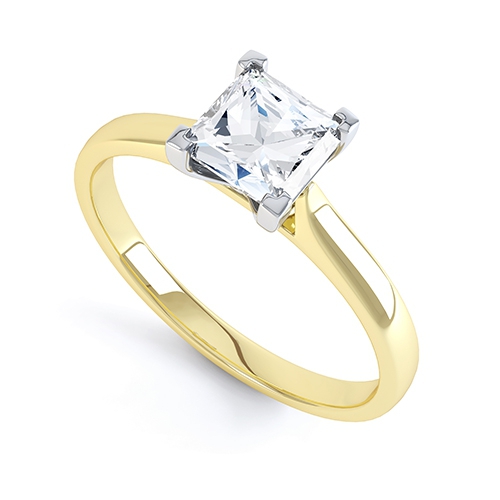 Elena Yellow Gold Princess Cut Engagement Ring