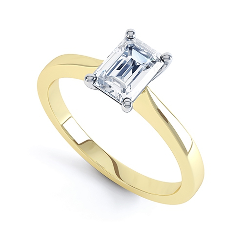 Lola Yellow Gold Emerald Diamond Engagement Ring