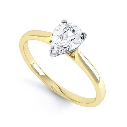 Eva Yellow Gold Pear Shaped Diamond Engagement Ring