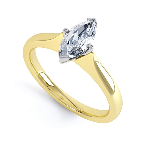Kysa Yellow Gold Marquise Cut Diamond Ring