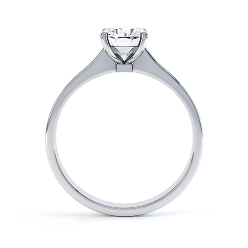 Mabeline Oval Diamond Shoulder Set Ring Side View
