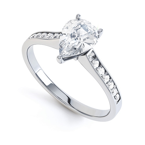 Amargo Pear Shaped Diamond Shoulder Ring 