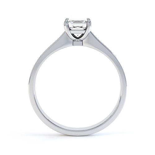 Amparo Princess Cut Ring With Diamond Shoulders Side View 