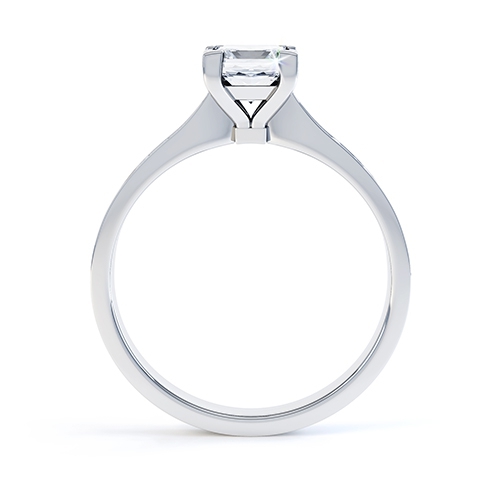 Amaranta Princess Cut Diamond Shoulder Ring Side View