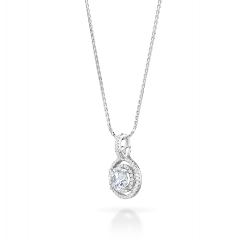 Aedyn Round Halo Diamond Pendant