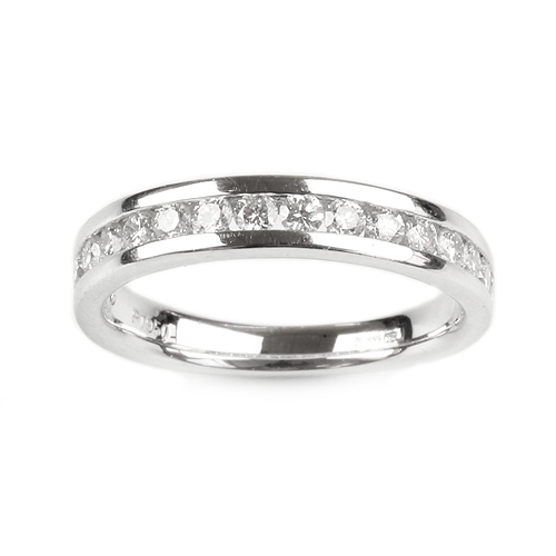 Gold 4MM Wide Channel Set Eternity Ring 0.80 Carats