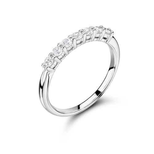 Seven Stone Round Diamond Half Eternity Ring