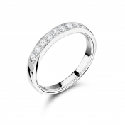 Millgrain Set Diamond Half Eternity Ring