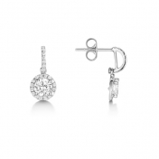 Rosalind Drop Halo Diamond Earrings