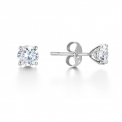 Lark 4 Claw Round Diamond Stud Earrings