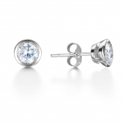 Zoelle Rubover Round Diamond Stud Earrings