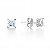 Melisent 4 Claw Princess Cut Diamond Studs