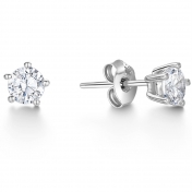 Aylabelle 5 Claw Round Diamond Earrings 