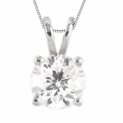 Cleo Round Four Claw diamond pendant necklace