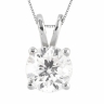 Cleo Round Four Claw diamond pendant necklace thumbnail