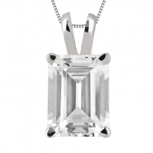 Emily Emerald Cut Diamond Pendant