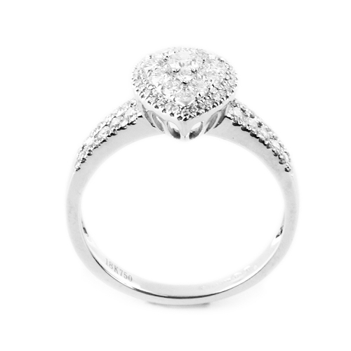 Petra Pear Multi Set Diamond Ring Side View 