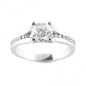 Diamond Ring with channel set shoulders