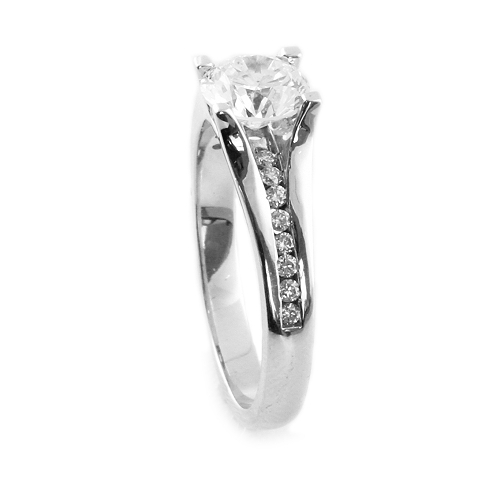 Diamond Ring with channel set shoulders