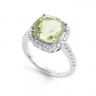 Grenadine green Amethyst and Diamond ring thumbnail