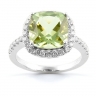 Grenadine green Amethyst and Diamond ring thumbnail