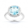 Grenadine Blue Topaz and diamond ring thumbnail