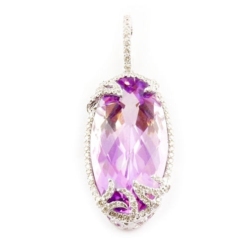 Amethyst and Diamond Pendant