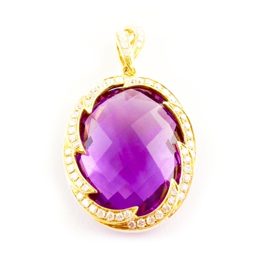 Amethyst and Diamond Pendant