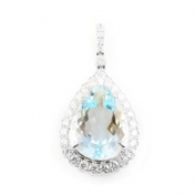 Aquamarine and Diamond Pendant