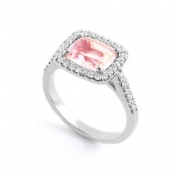 Rosabella. Pink Topaz and diamond ring