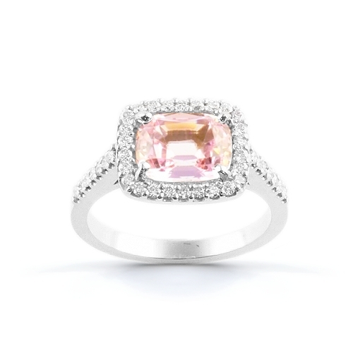 Rosabella. Pink Topaz and diamond ring