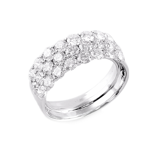 Triple row diamond eternity ring