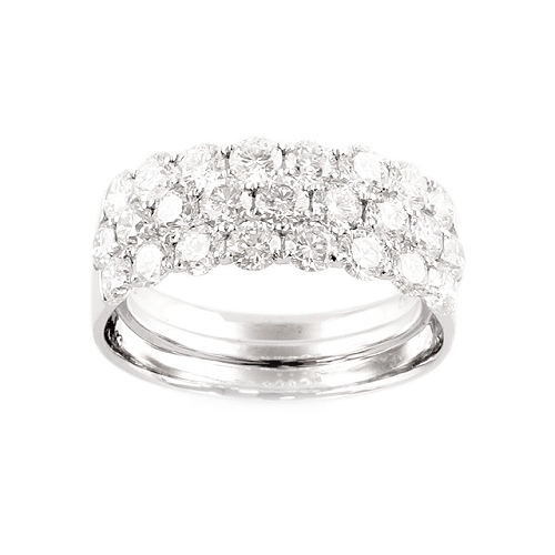 Triple row diamond eternity ring