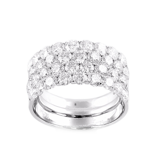 Quadruple row diamond eternity ring