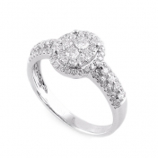 Oval diamond cluster ring Vintage