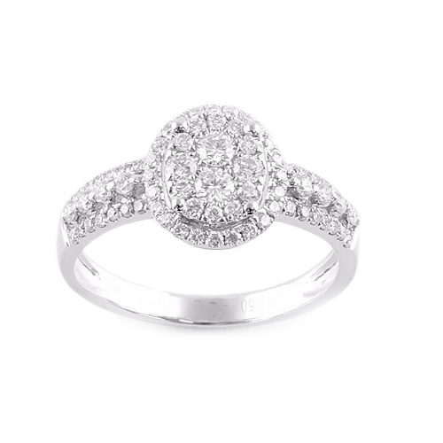 Oval diamond cluster ring Vintage