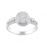 Oval diamond cluster ring Vintage thumbnail