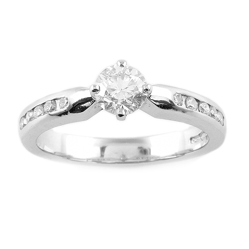 Engagement Ring with diamond shoulders