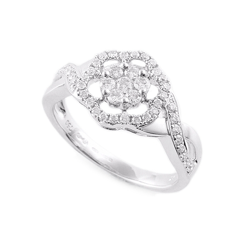 Flower loop engagement ring