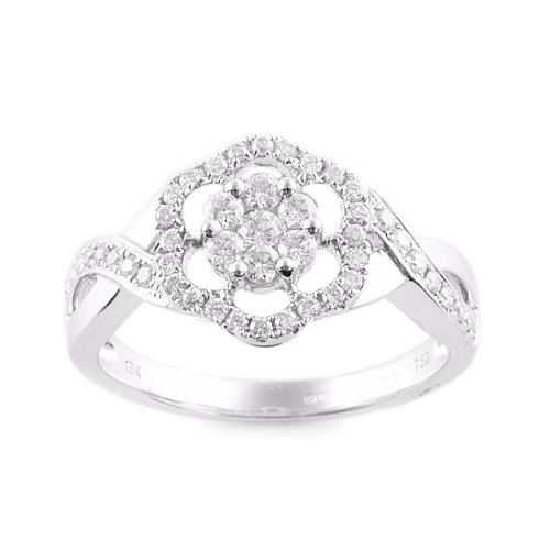 Flower loop engagement ring