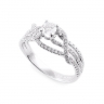 Radiant double twist diamond ring thumbnail