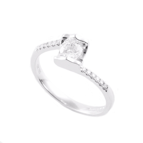 Diamond twist engagement ring