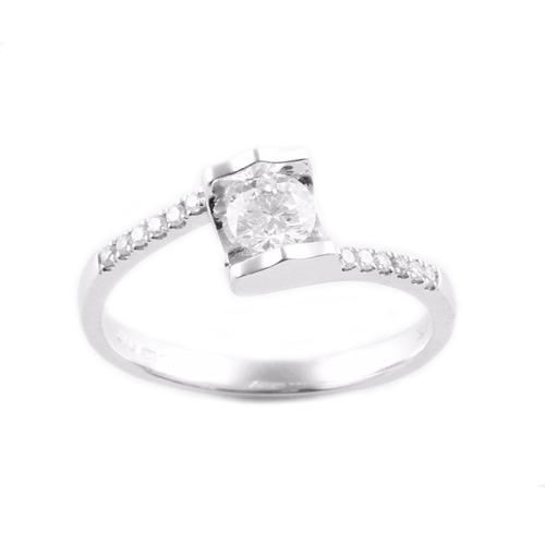 Diamond twist engagement ring