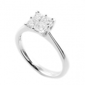 Four stone diamond cut engagement ring