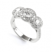 Art Deco style three stone Diamond Ring