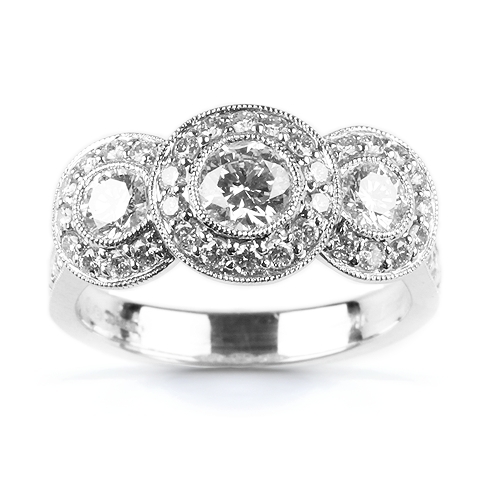 Art Deco style three stone Diamond Ring