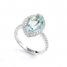 Marquise shaped Aquamarine & Diamond Ring thumbnail