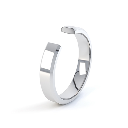 Bevelled Court Wedding Ring Side View 